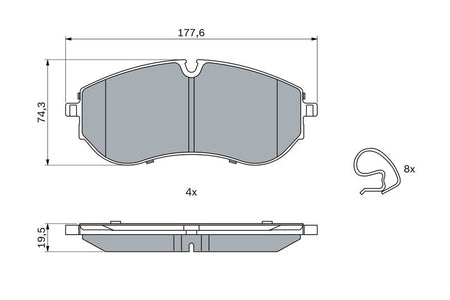 Bosch 0986424931 Brake Pad Set, disc brake - 5