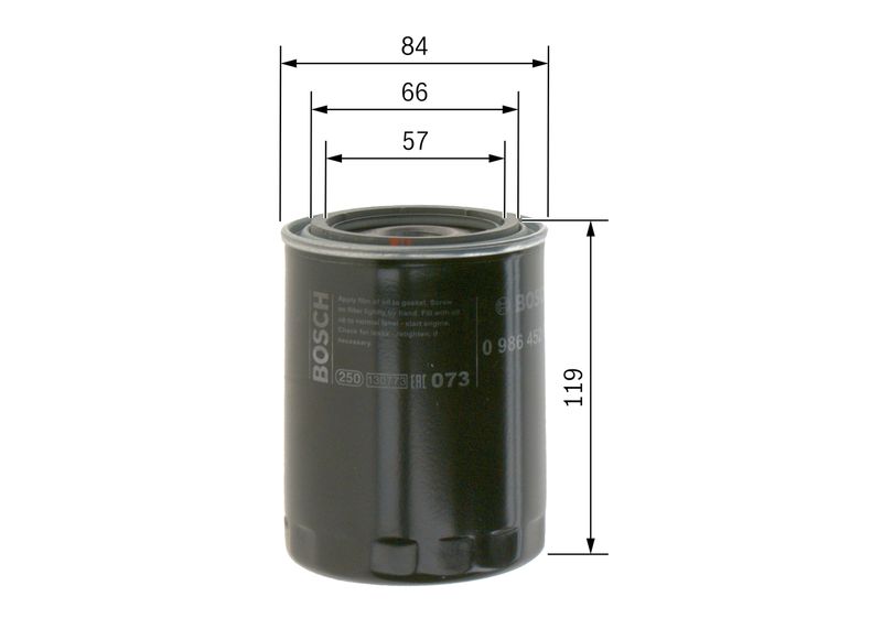 Bosch 0986452000 Oil Filter - 1