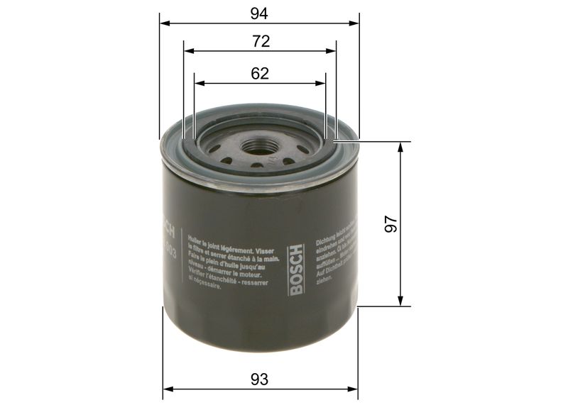 Bosch 0986452003 Oil Filter - 1