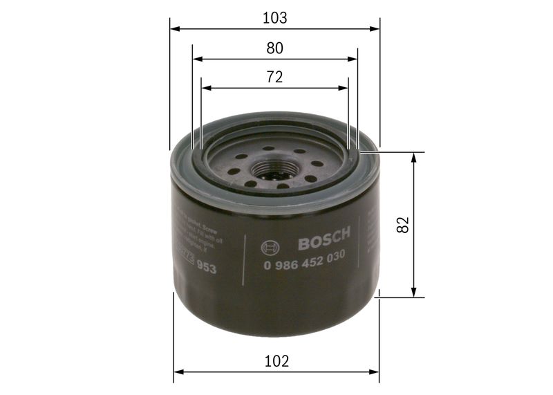 Bosch 0986452030 Oil Filter - 5