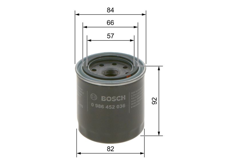 Bosch 0986452036 Oil Filter - 1