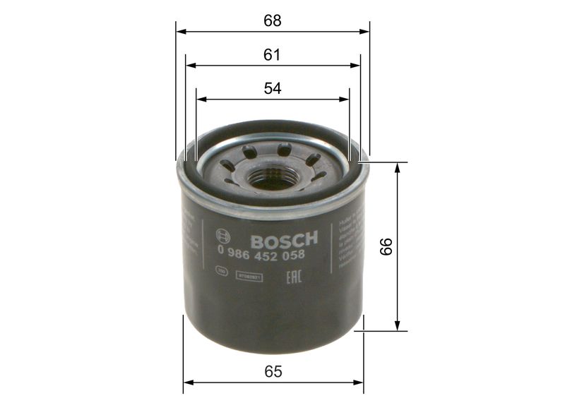 Bosch 0986452058 Oil Filter - 1