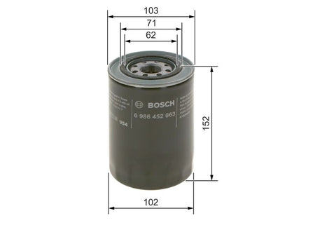 Bosch 0986452063 Oil Filter - 5