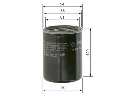 Bosch 0986452064 Oil Filter - 1