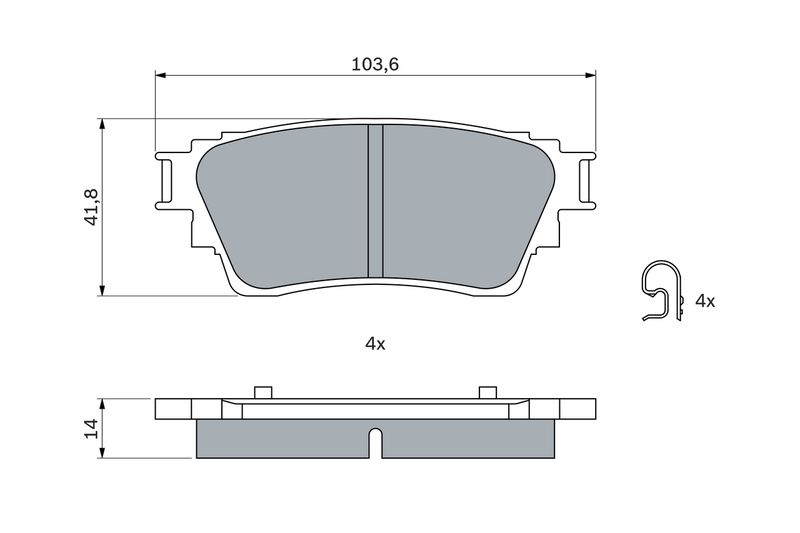 Bosch 0986460008 Brake Pad Set, disc brake - 5