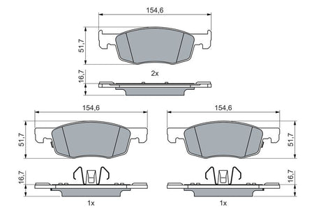 Bosch 0986460018 Brake Pad Set, disc brake - 5