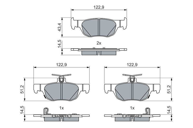 Bosch 0986460027 Brake Pad Set, disc brake - 5