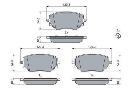 Bosch 0986460063 Brake Pad Set, disc brake - 5