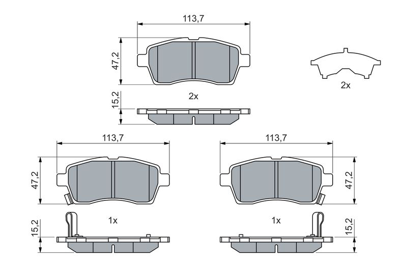 Bosch 0986460075 Brake Pad Set, disc brake - 5