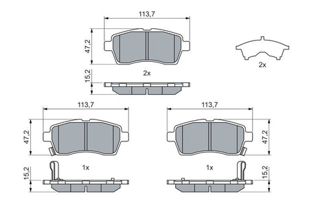 Bosch 0986460075 Brake Pad Set, disc brake - 5