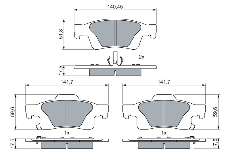 Bosch 0986460081A Brake Pad Set, disc brake - 5