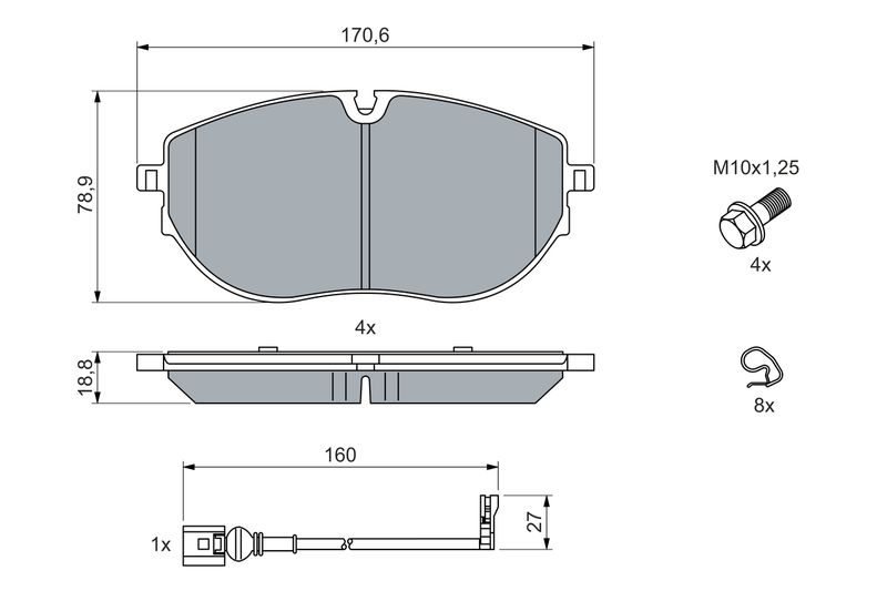 Bosch 0986460082 Brake Pad Set, disc brake - 5