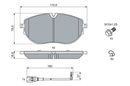 Bosch 0986460082 Brake Pad Set, disc brake - 5