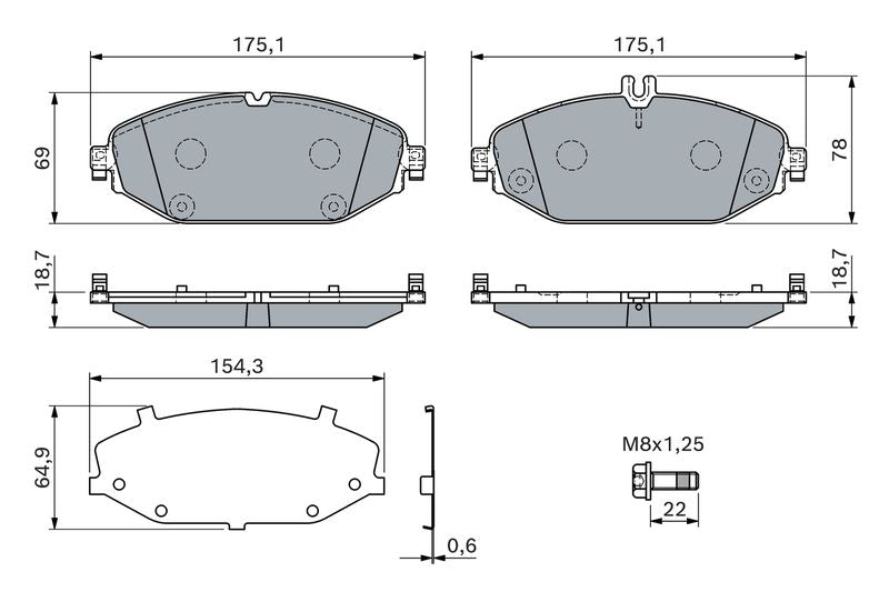 Bosch 0986460129 Brake Pad Set, disc brake - 5