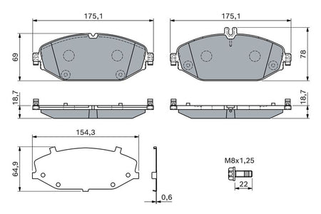 Bosch 0986460129 Brake Pad Set, disc brake - 5
