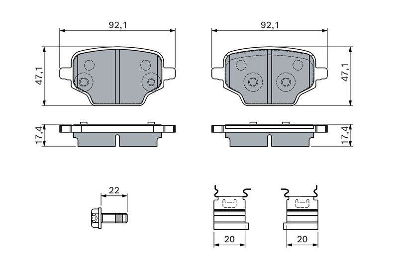 Bosch 0986460143 Brake Pad Set, disc brake - 5
