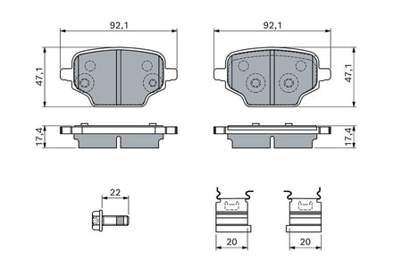 Bosch 0986460143 Brake Pad Set, disc brake - 5