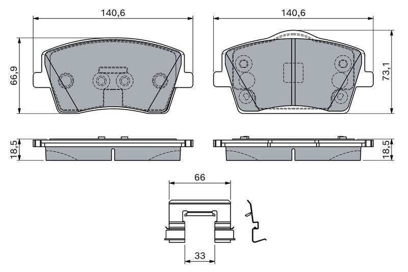 Bosch 0986460144 Brake Pad Set, disc brake - 5