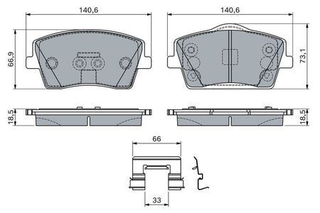 Bosch 0986460144 Brake Pad Set, disc brake - 5