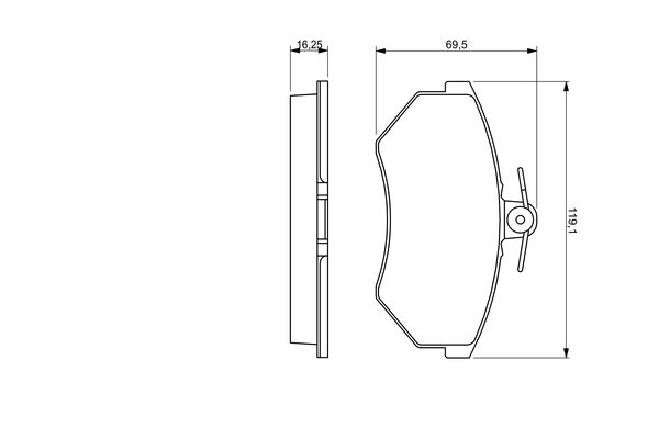 Bosch 0986460943 Brake Pad Set, disc brake - 5