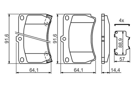 Bosch 0986461141 Brake Pad Set, disc brake - 5