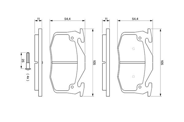 Bosch 0986461149 Brake Pad Set, disc brake - 5