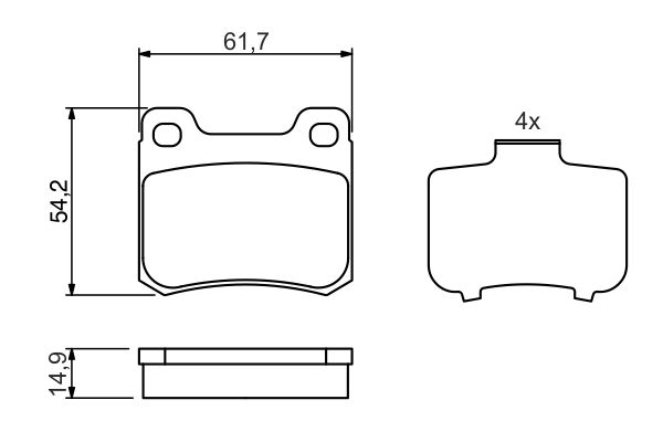 Bosch 0986466871 Brake Pad Set, disc brake - 5