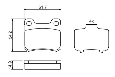 Bosch 0986466871 Brake Pad Set, disc brake - 5