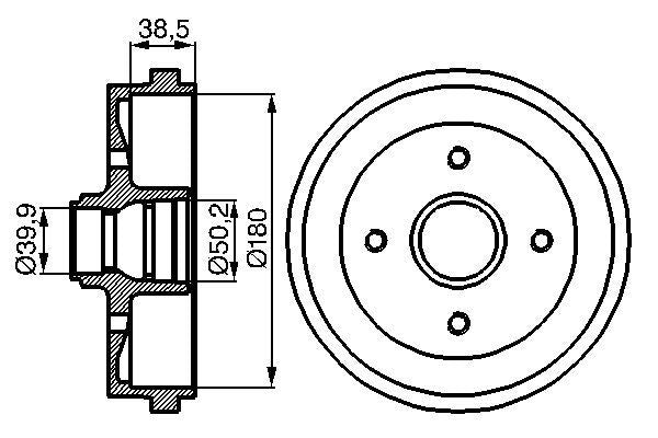 Bosch 0986477002 Brake Drum - 5