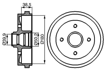 Bosch 0986477002 Brake Drum - 5