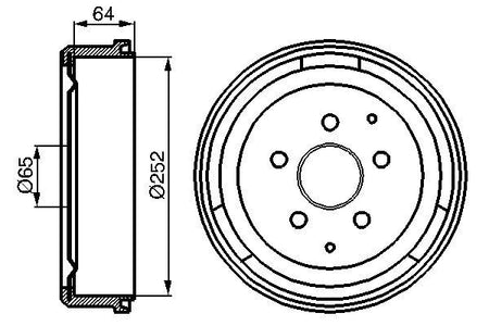 Bosch 0986477033 Brake Drum - 5