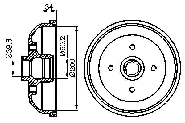 Bosch 0986477040 Brake Drum - 1