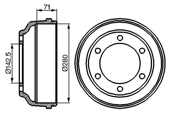 Bosch 0986477047 Brake Drum - 5