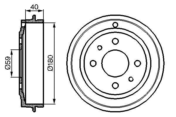 Bosch 0986477083 Brake Drum - 5