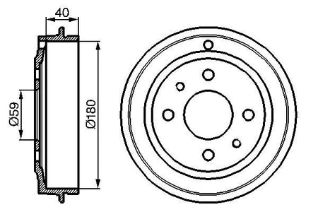 Bosch 0986477083 Brake Drum - 5