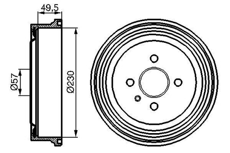 Bosch 0986477100 Brake Drum - 5