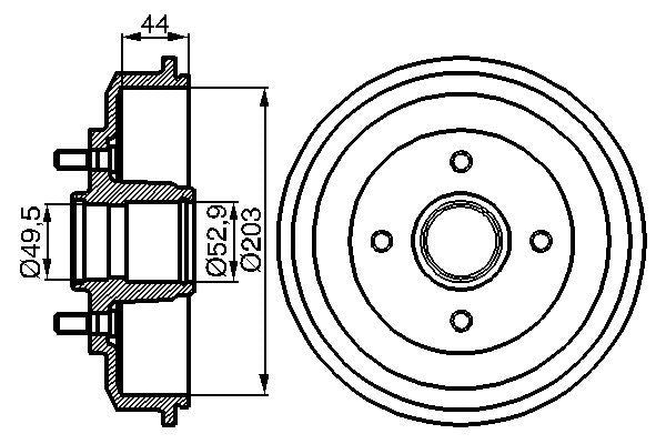 Bosch 0986477102 Brake Drum - 1