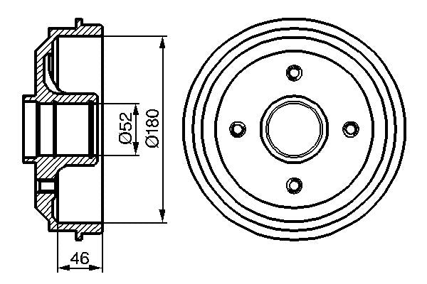 Bosch 0986477116 Brake Drum - 5