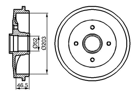 Bosch 0986477124 Brake Drum - 5