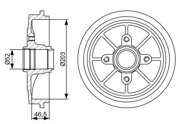 Bosch 0986477126 Brake Drum - 5
