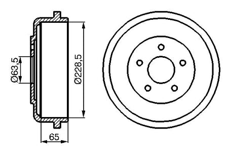 Bosch 0986477129 Brake Drum - 5