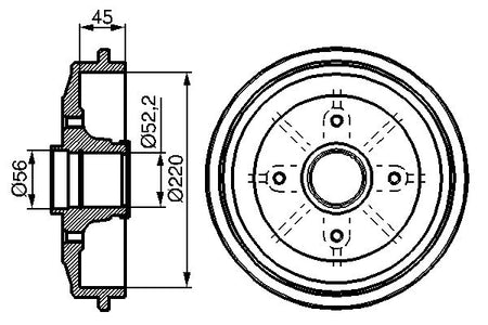 Bosch 0986477151 Brake Drum - 5