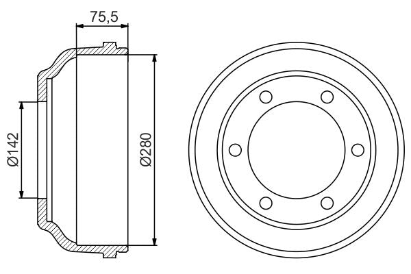 Bosch 0986477195 Brake Drum - 5