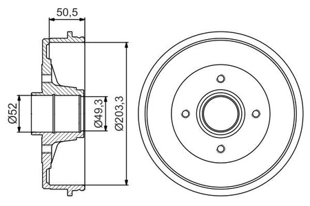 Bosch 0986477197 Brake Drum - 5