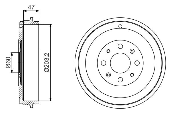 Bosch 0986477207 Brake Drum - 5