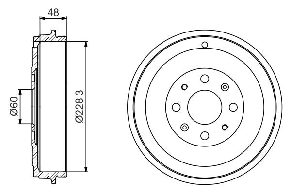 Bosch 0986477208 Brake Drum - 5