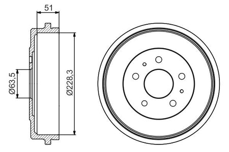 Bosch 0986477219 Brake Drum - 5