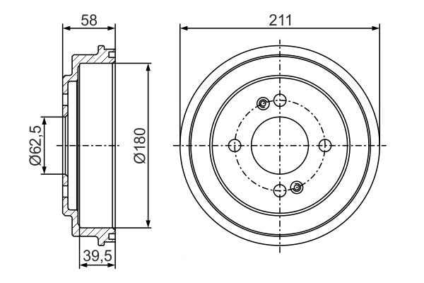 Bosch 0986477278 Brake Drum - 5