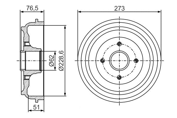 Bosch 0986477282 Brake Drum - 5