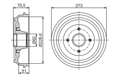 Bosch 0986477282 Brake Drum - 5